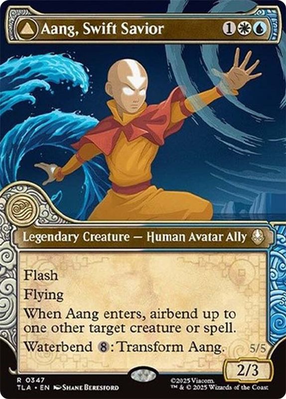 Aang, Swift Savior // Aang and La, Ocean's Fury (#347) (Foil)